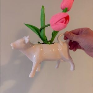 Vintage White Porcelain Cow Creamer